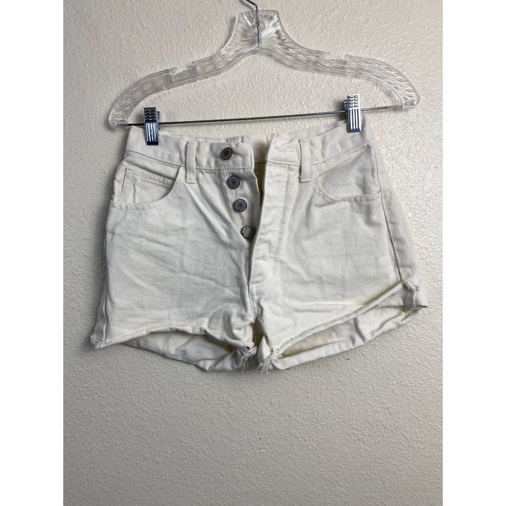 J. Galt Womens Cream‎ Jean Shorts Womens size Medium Cotton Button Fly